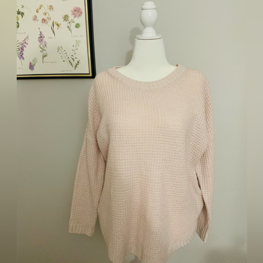Waffle knit tunic sweater, Size XXL, SO brand